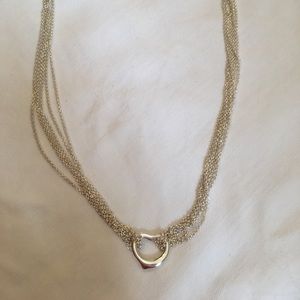 Multi-Strand Sterling Silver Heart Necklace